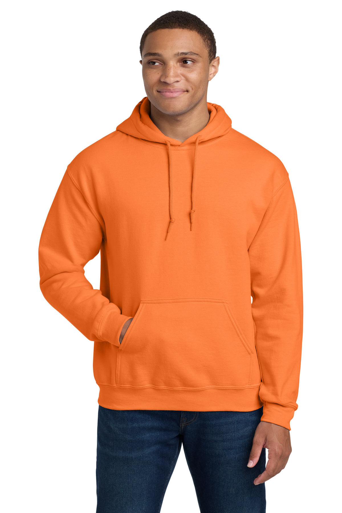 Gildan Heavy Blend Hooded Sweatshirt 18500 in safety orange