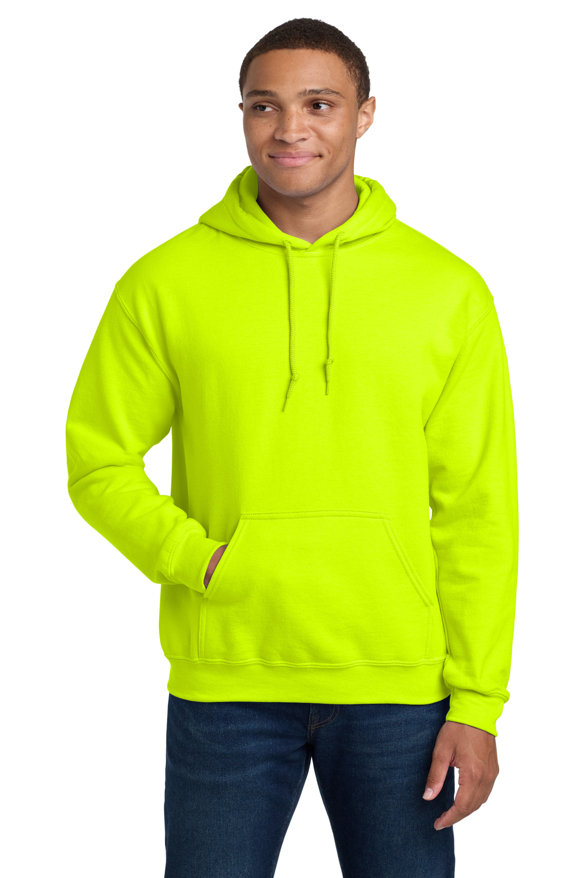 Gildan 18500 swatch in Safety Green