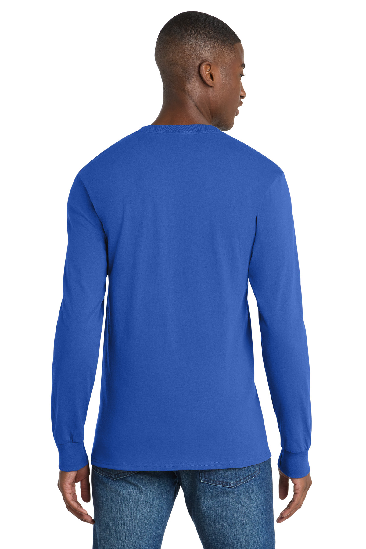 Port & Co Tall Long Sleeve Essential Pocket Tee. PC61LSPT