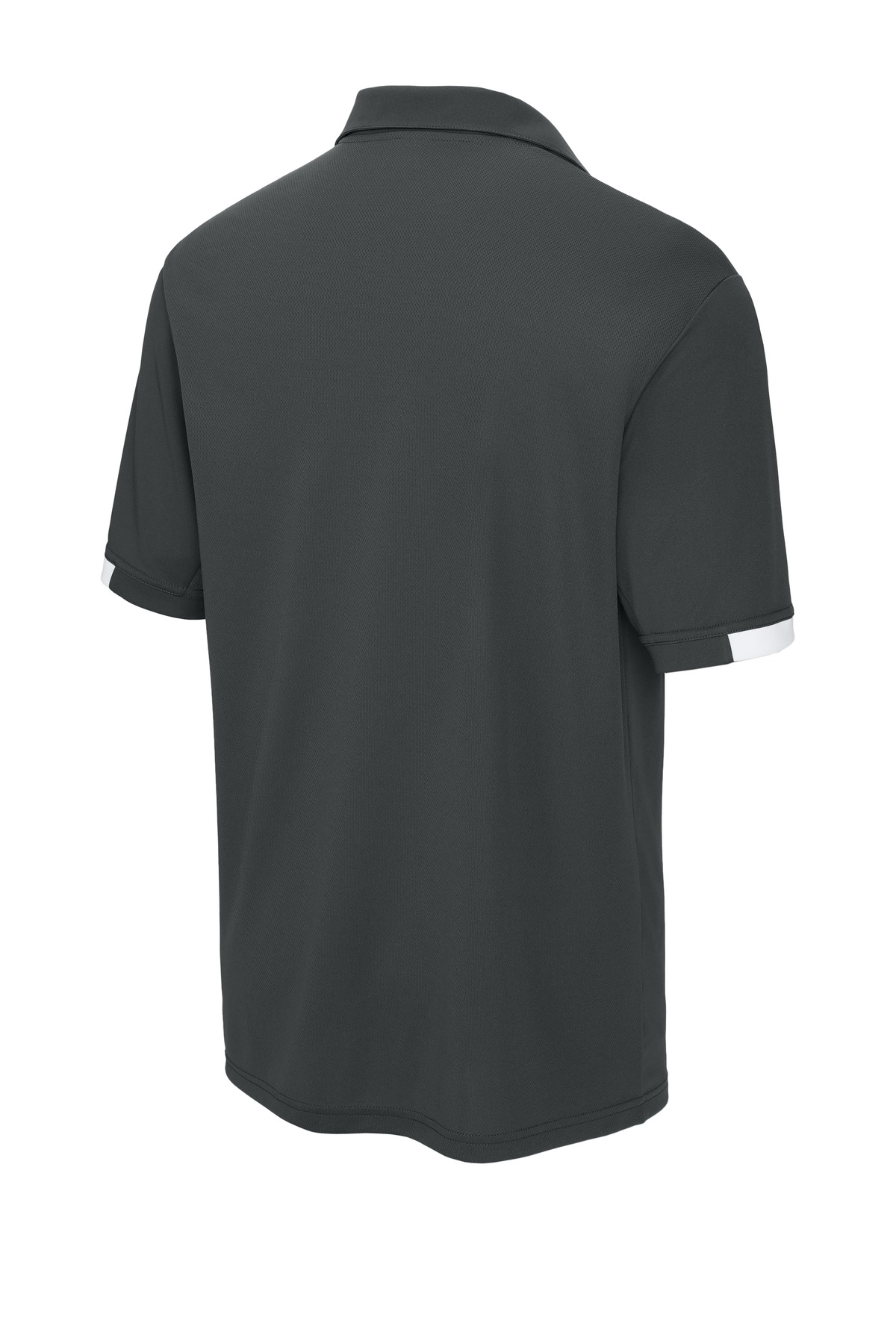 Sport-Tek Club Colorblock Polo ST444 in Iron Grey/ White — Back