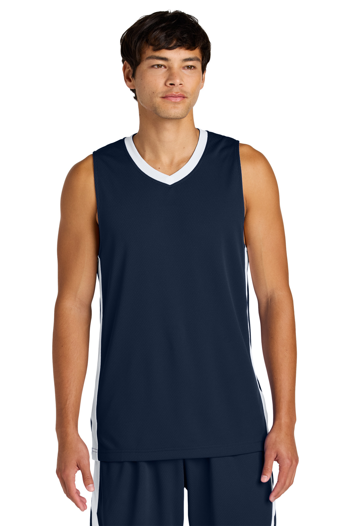 Sport-Tek ® Rival Basketball Rev Jersey ST900 - True Navy/ White