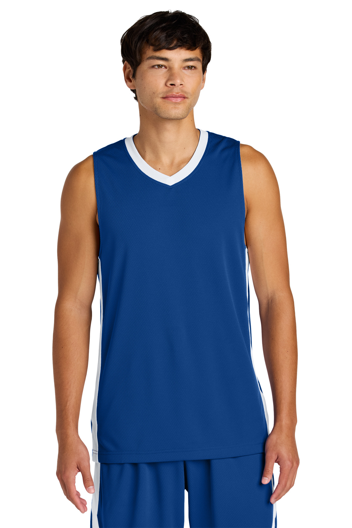 Sport-Tek ® Rival Basketball Rev Jersey ST900 - True Royal/ White