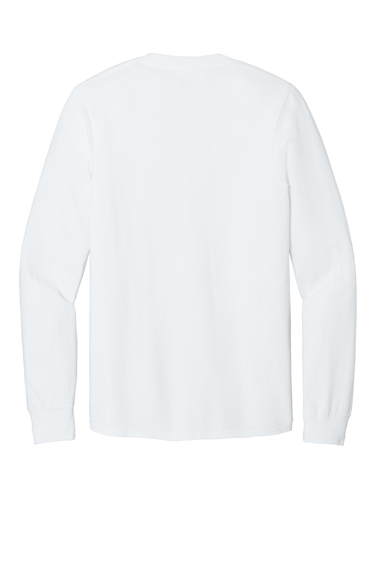 Port & Co Long Sleeve Core Cotton Tee. PC54LS in White — Back