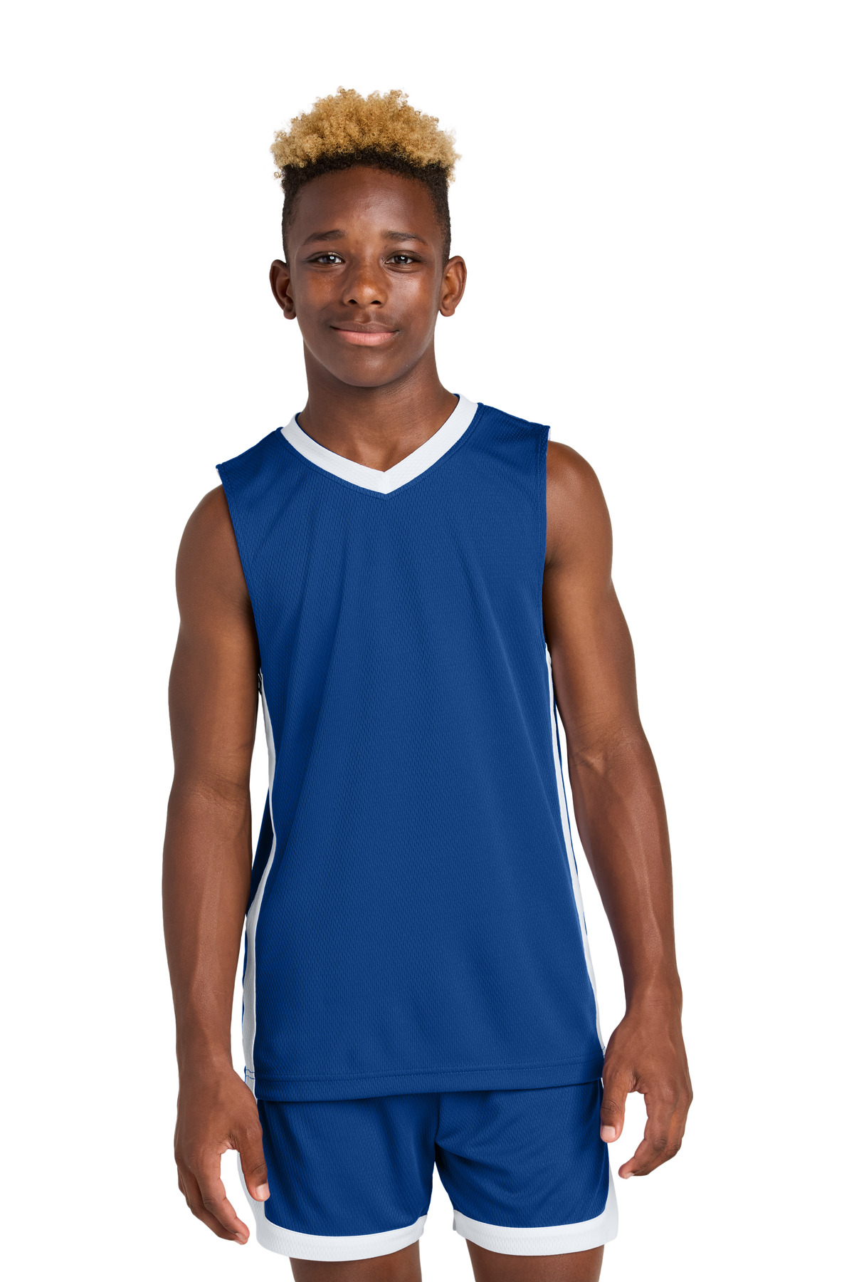Sport-Tek ® Youth Rival Basketball Rev Jersey YST900 - True Royal/ White