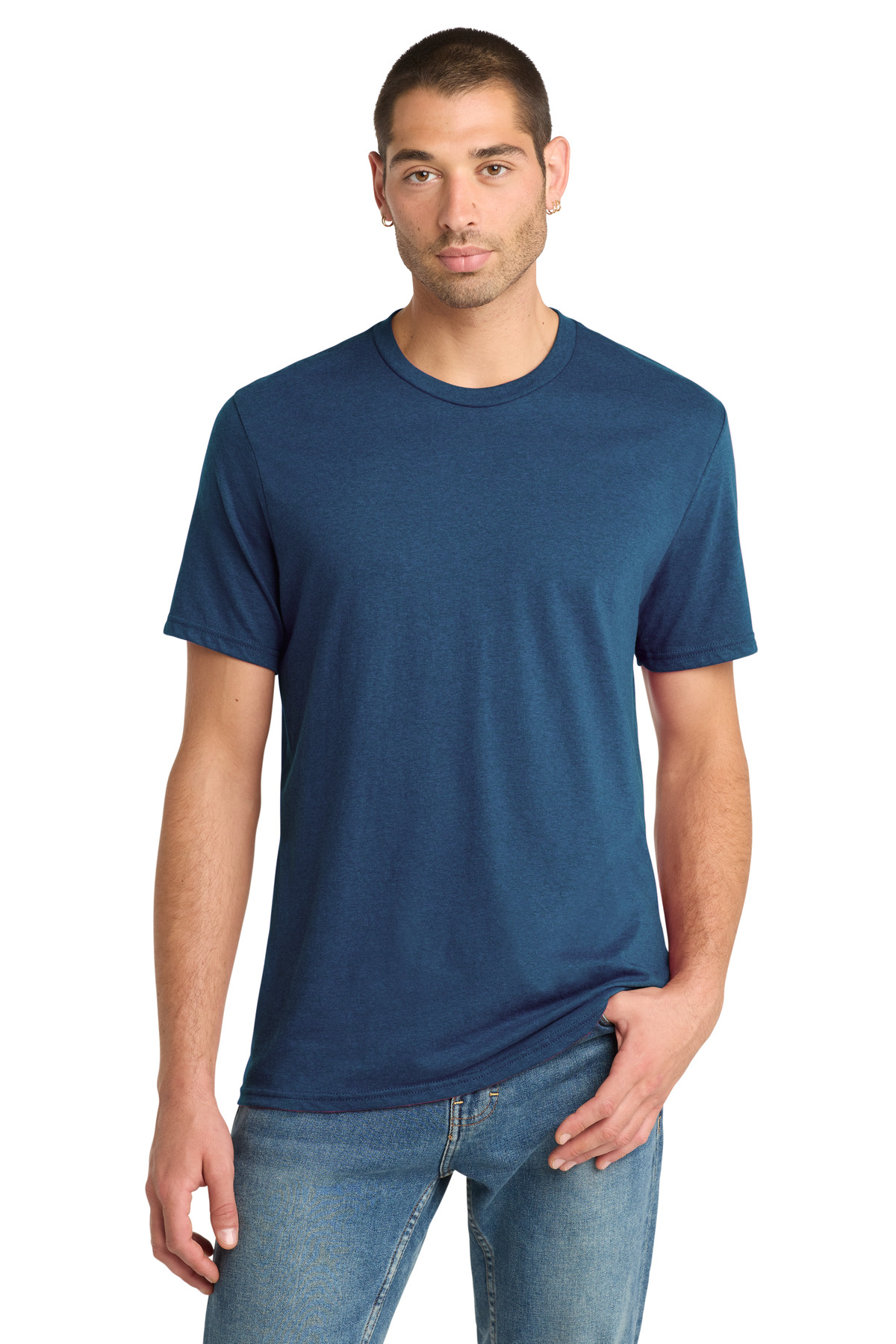 District ® Perfect Blend ® CVC Tee. DM108 - Deep Royal Fleck