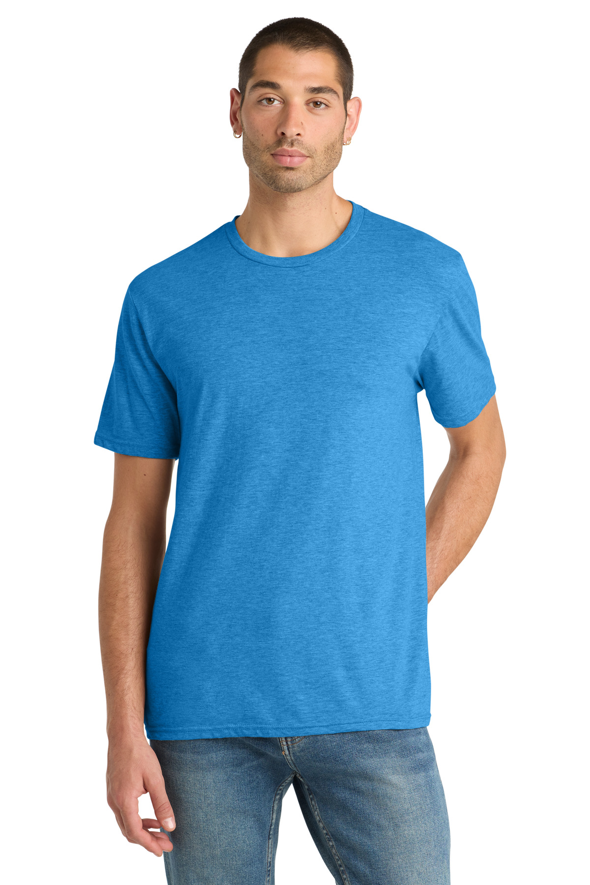 District ® Perfect Blend ® CVC Tee. DM108 - Heathered Bright Turquoise