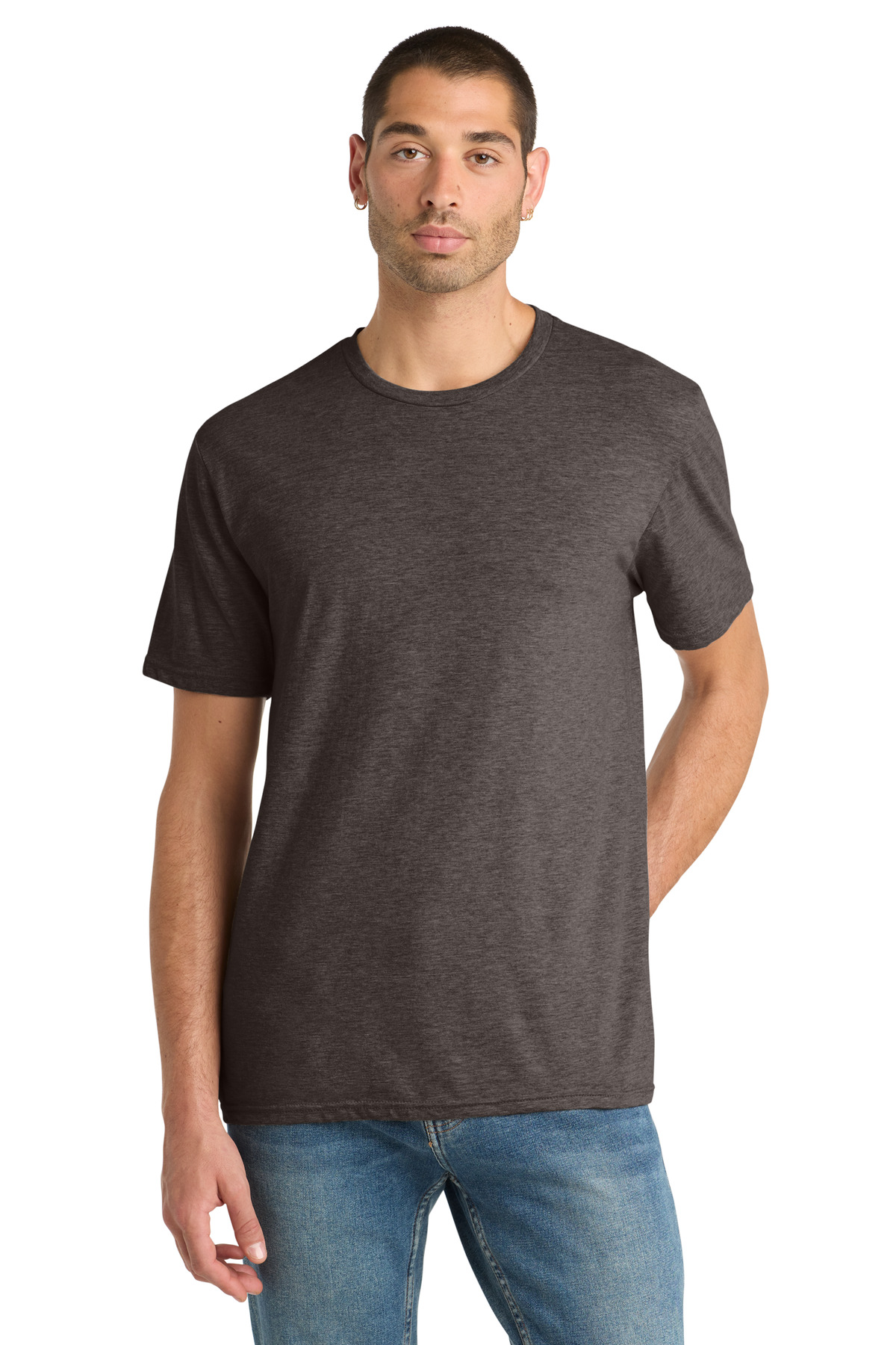 District ® Perfect Blend ® CVC Tee. DM108 - Heathered Brown