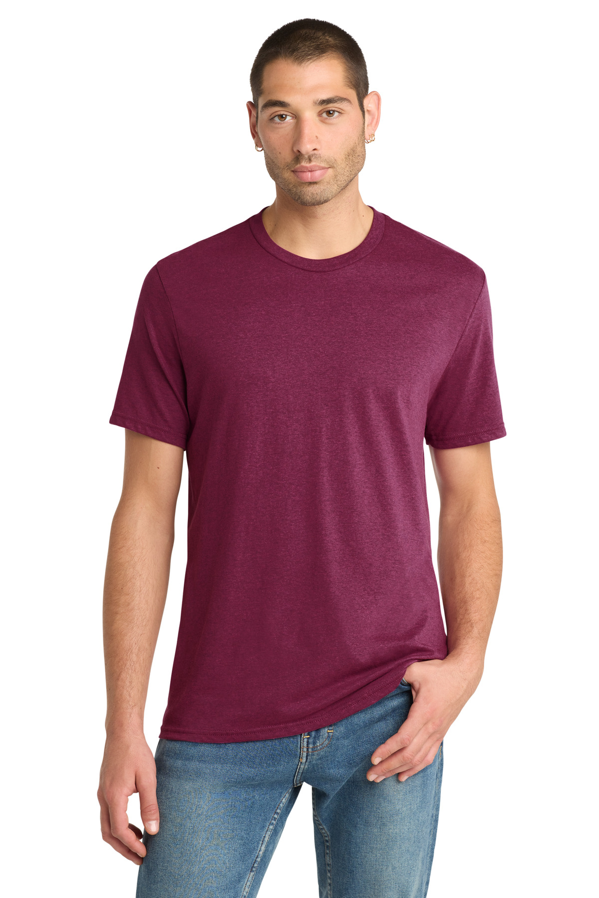 District ® Perfect Blend ® CVC Tee. DM108 - Raspberry Fleck