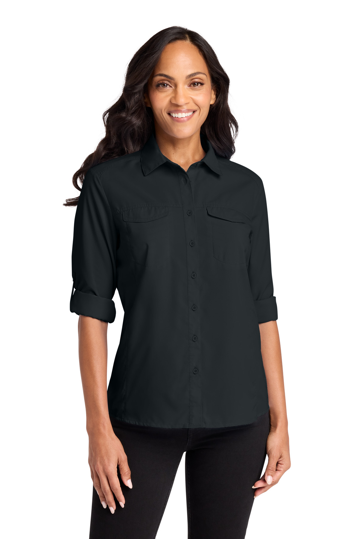Port Authority ® Women's Long Sleeve UV Daybreak Shirt LW960 - Image 2