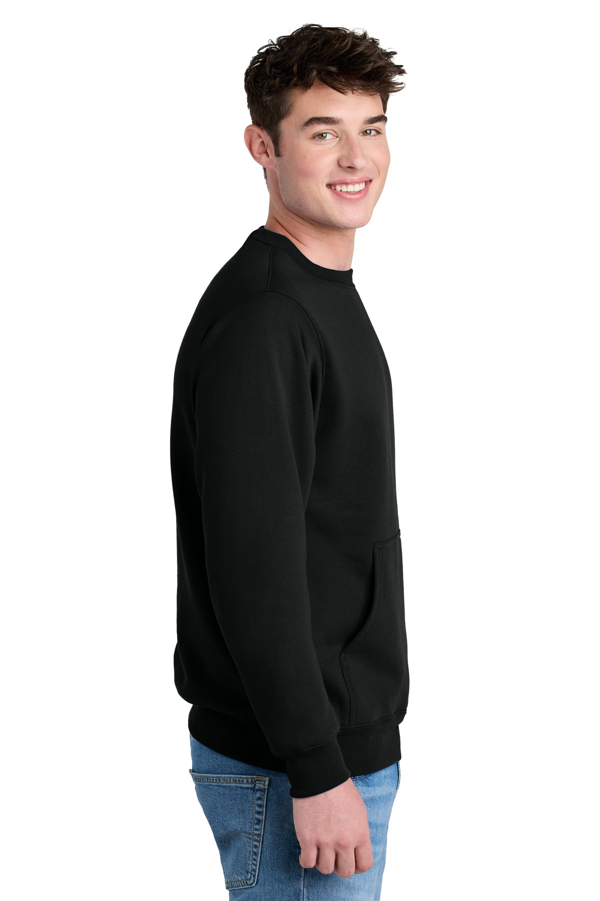 Port & Co Core Fleece Crewneck Pocket Sweatshirt PC78PKT