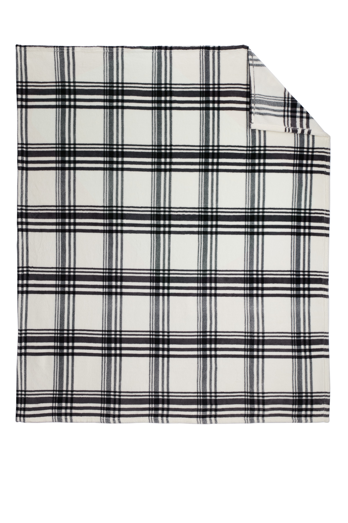 Port Authority Ultra Plush Blanket. BP31 in Black/Wht Pld