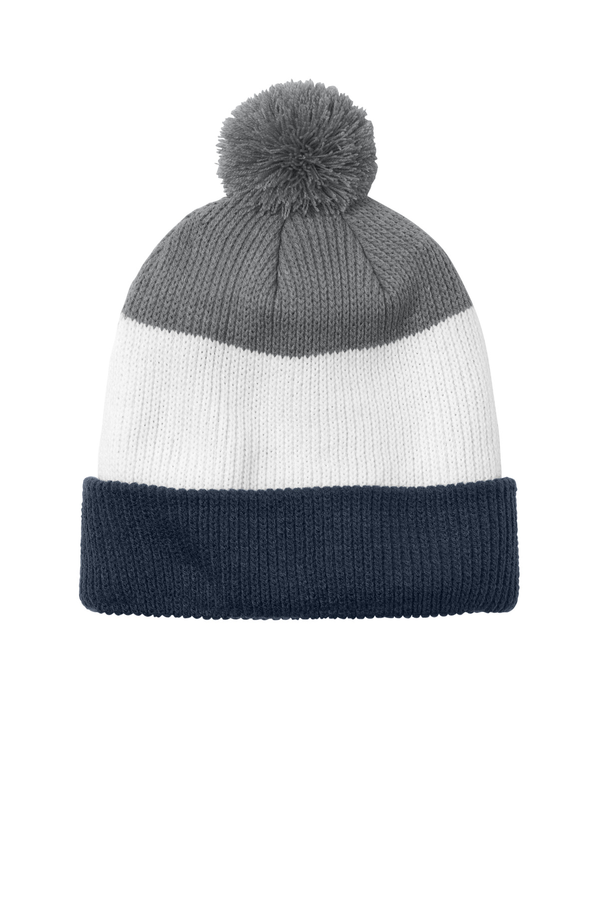 Port Authority ® Cozy Striped Pom Beanie C979 - Image 4