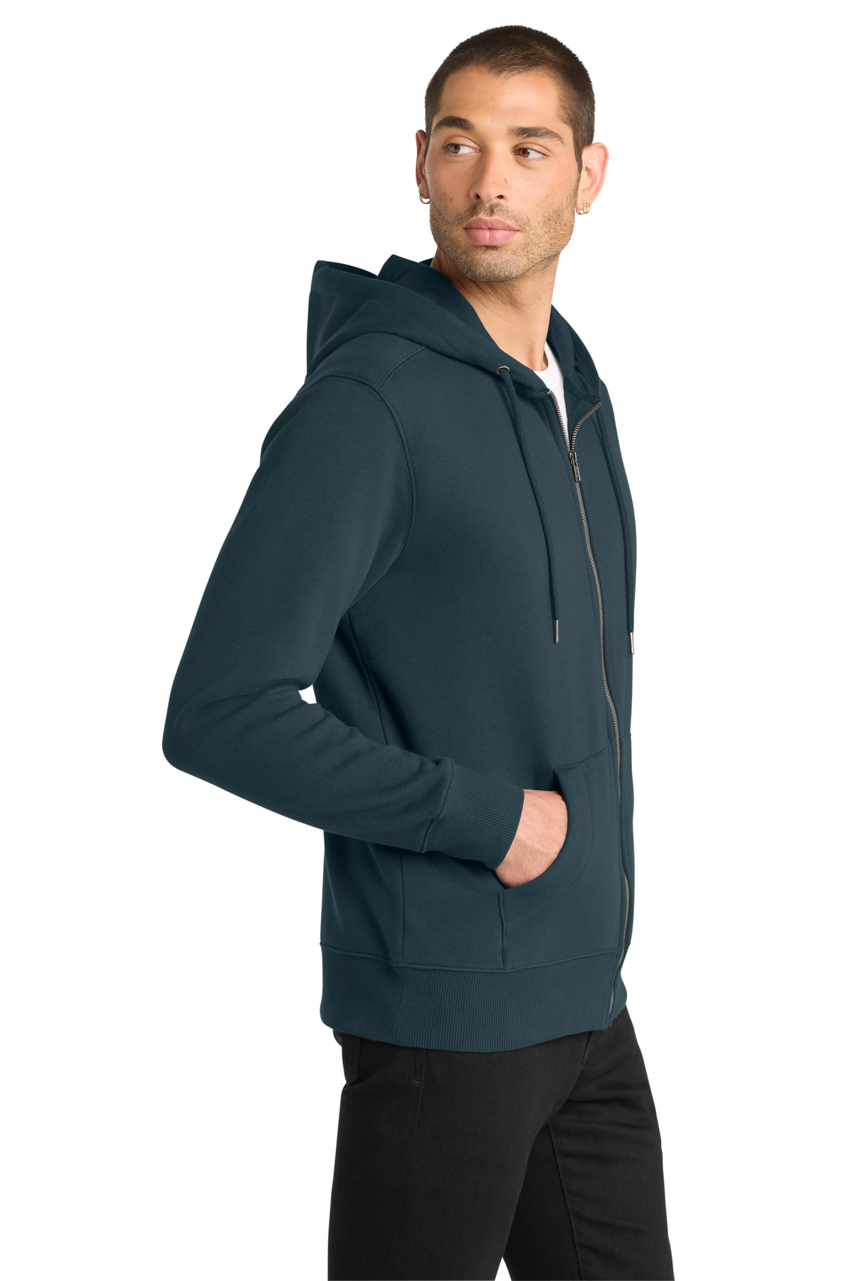 District Perfect Weight Fleece Full-Zip Hoodie DT1103