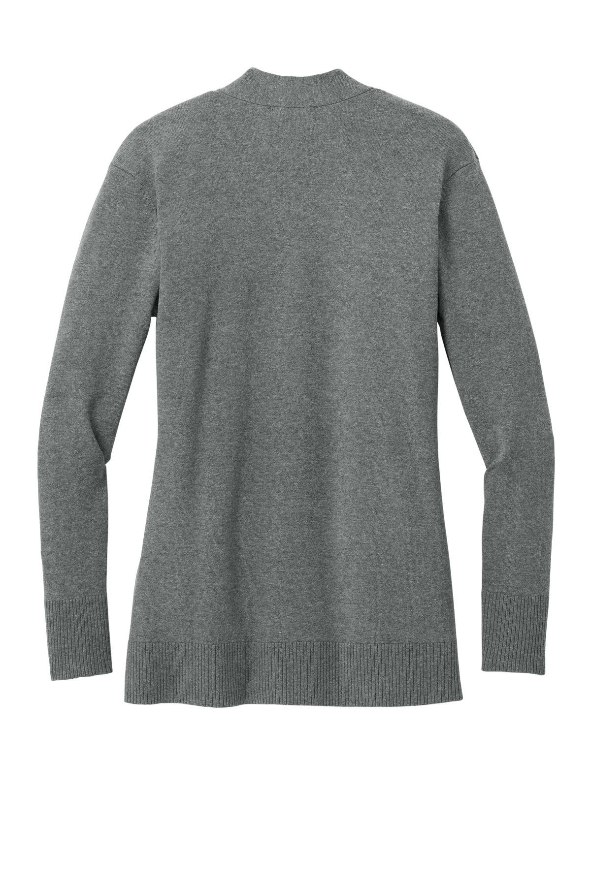Port Authority Women's Easy Care Open-Front Cardigan Sweater LSW2890 in Medium Heather Grey — Back