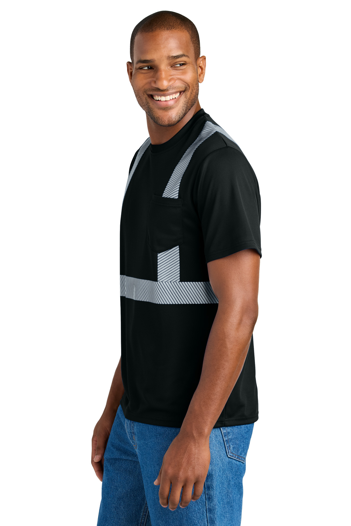 CornerStone Enhanced Visibility Segmented Tape Tee CS206
