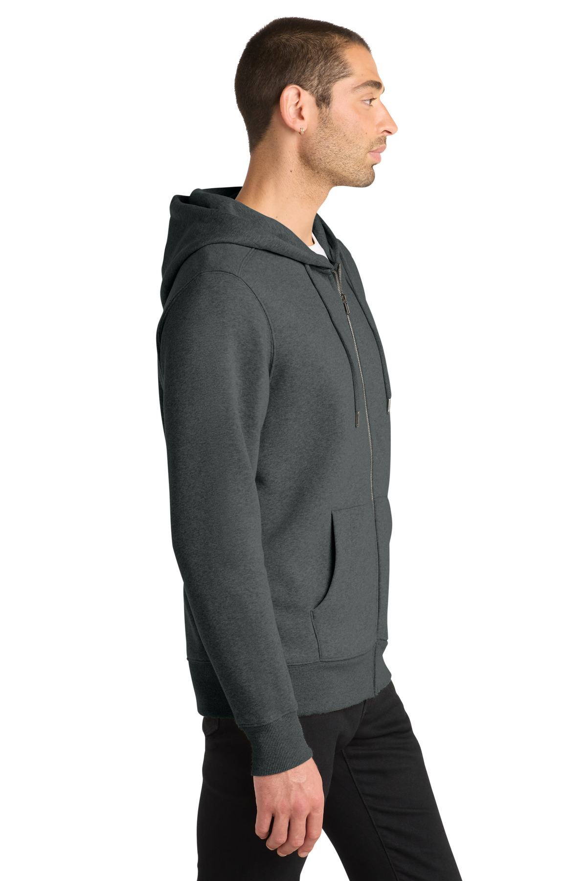 District Perfect Weight Fleece Full-Zip Hoodie DT1103