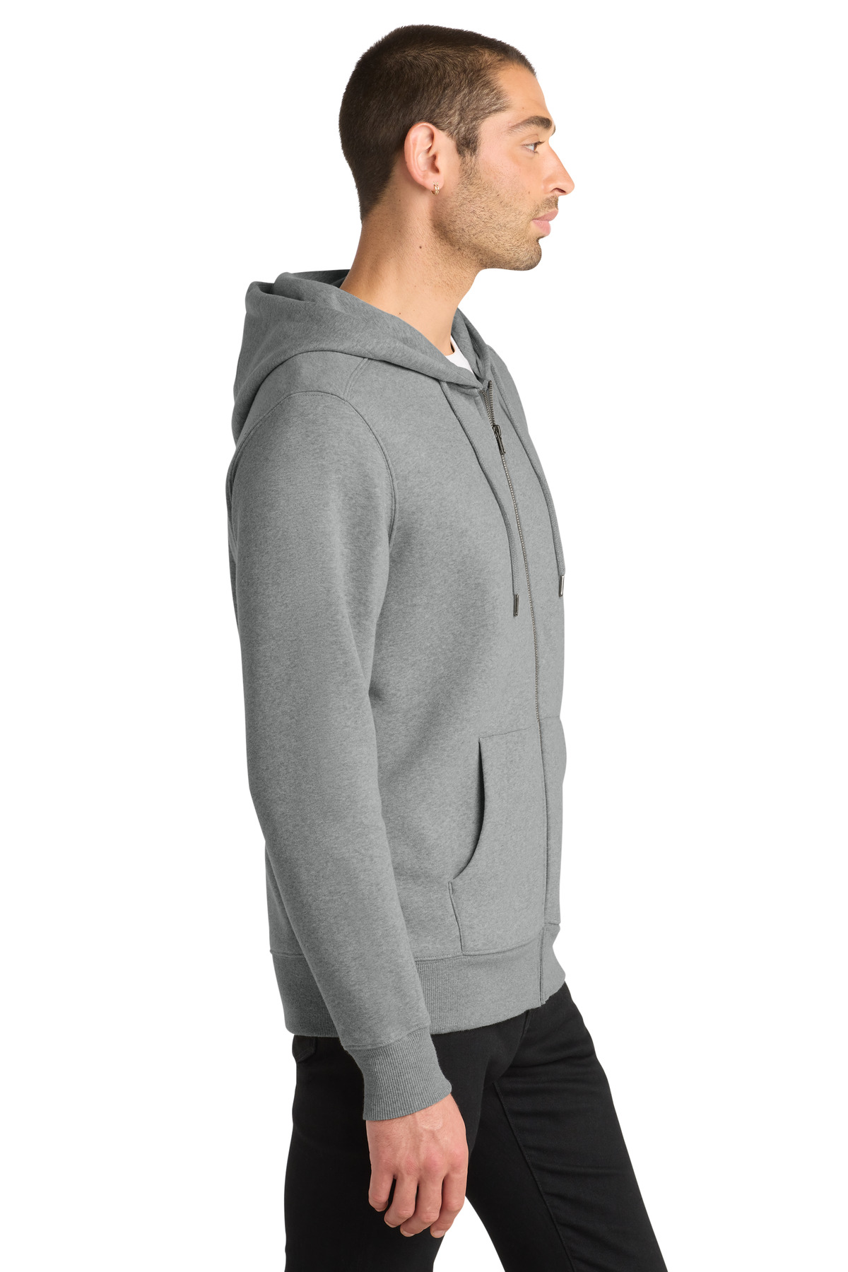 District Perfect Weight Fleece Full-Zip Hoodie DT1103