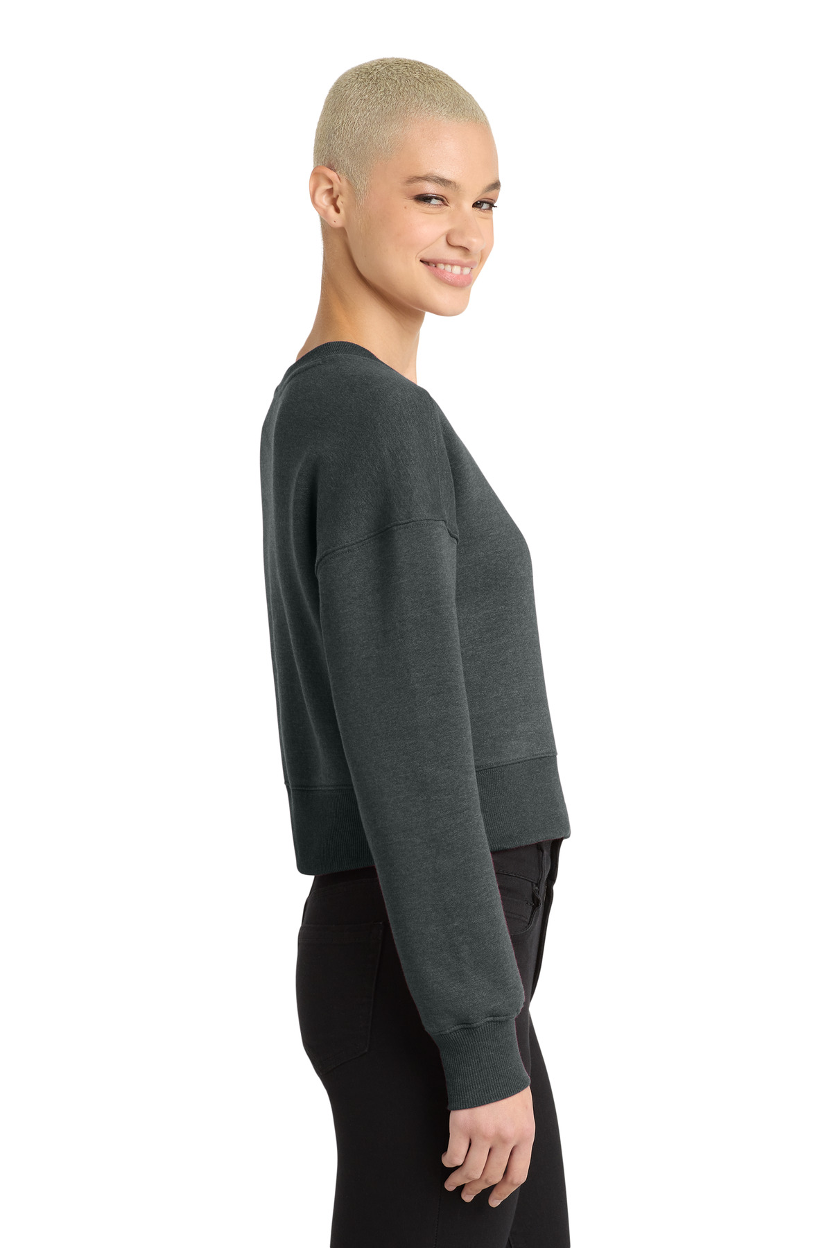 District Women's Perfect Weight Fleece Cropped Crew DT1105