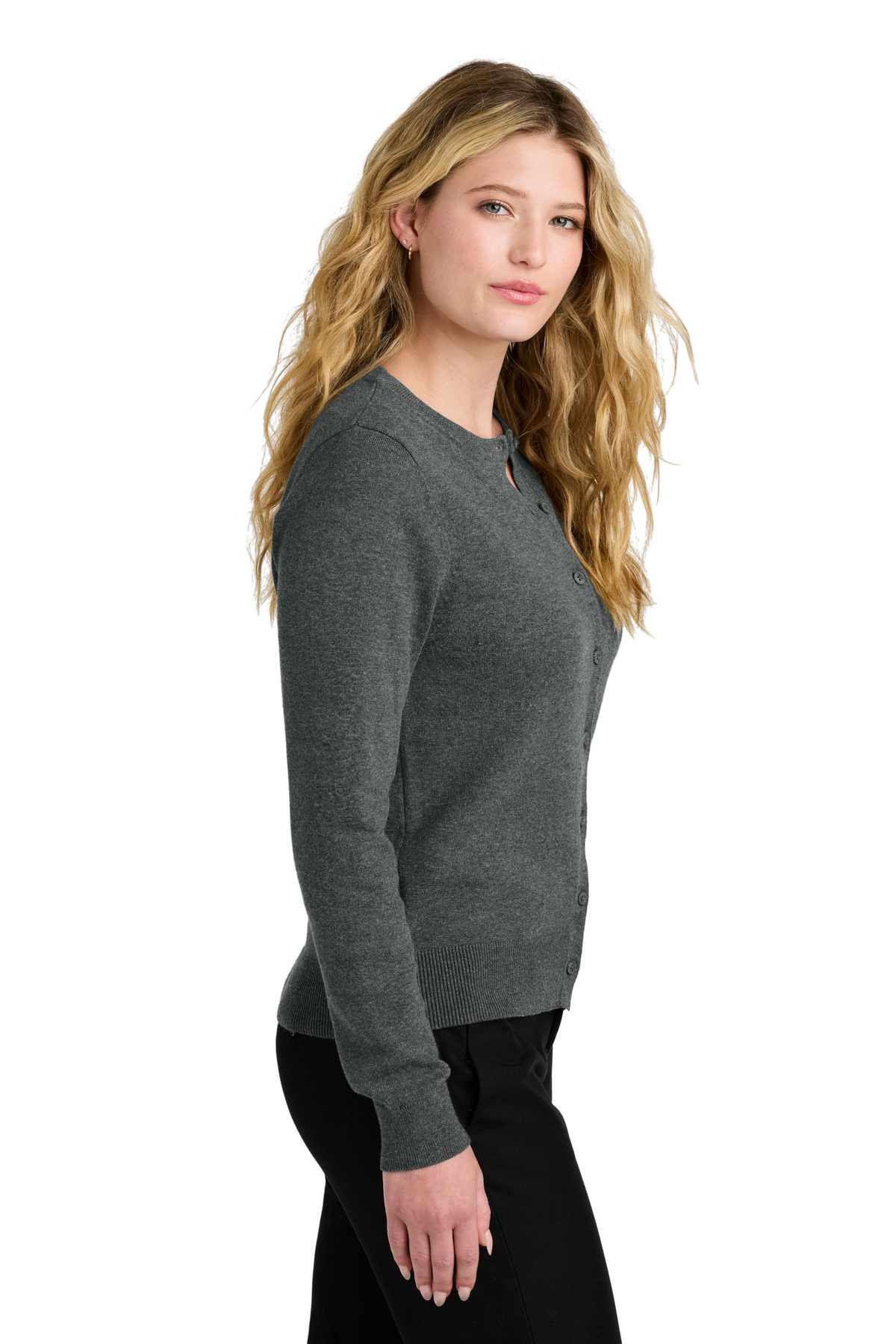 Port Authority Women's Easy Care Crewneck Cardigan Sweater LSW2870