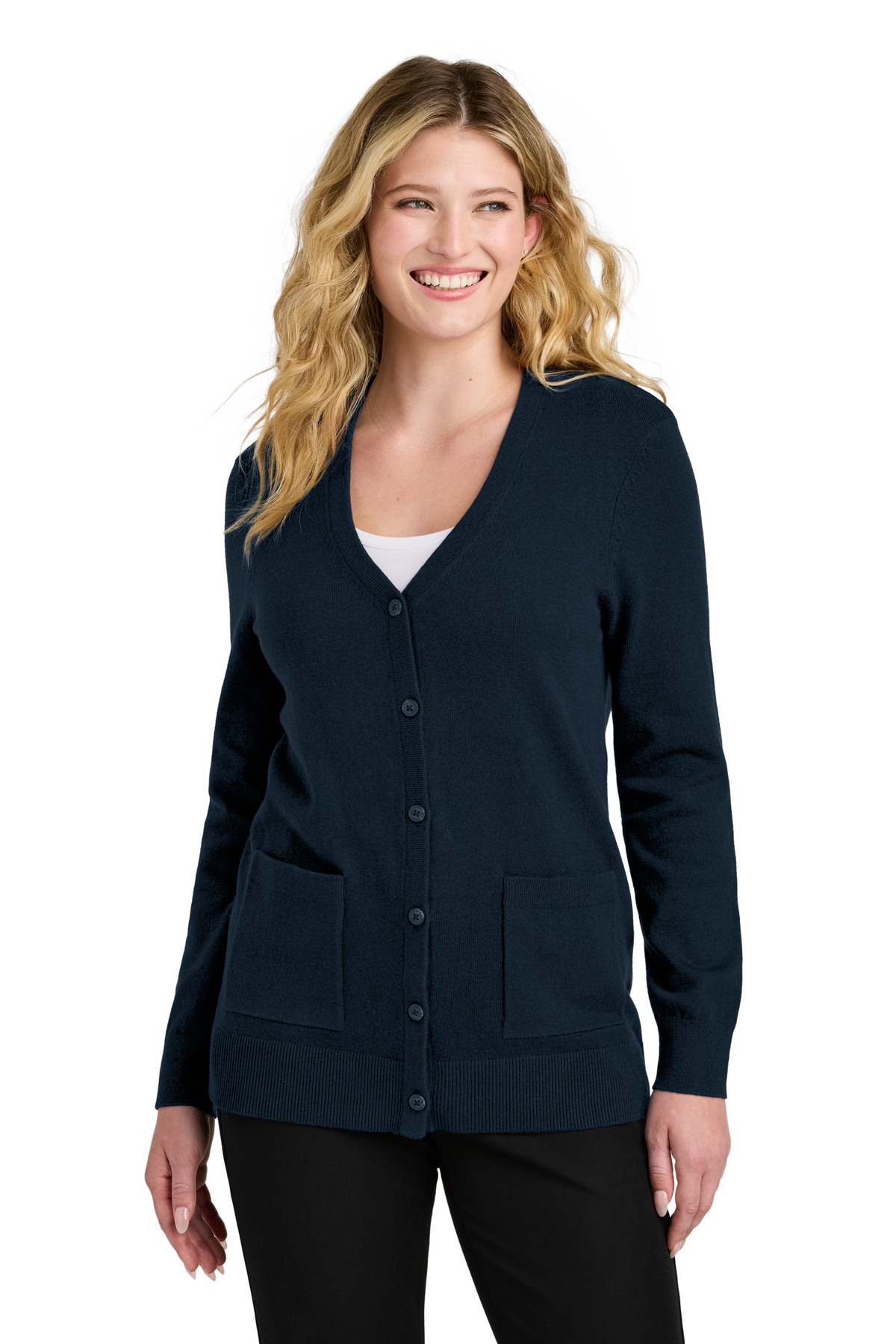 Port Authority ® Women's Easy Care Button-Up Cardigan Sweater LSW4150 - Image 3