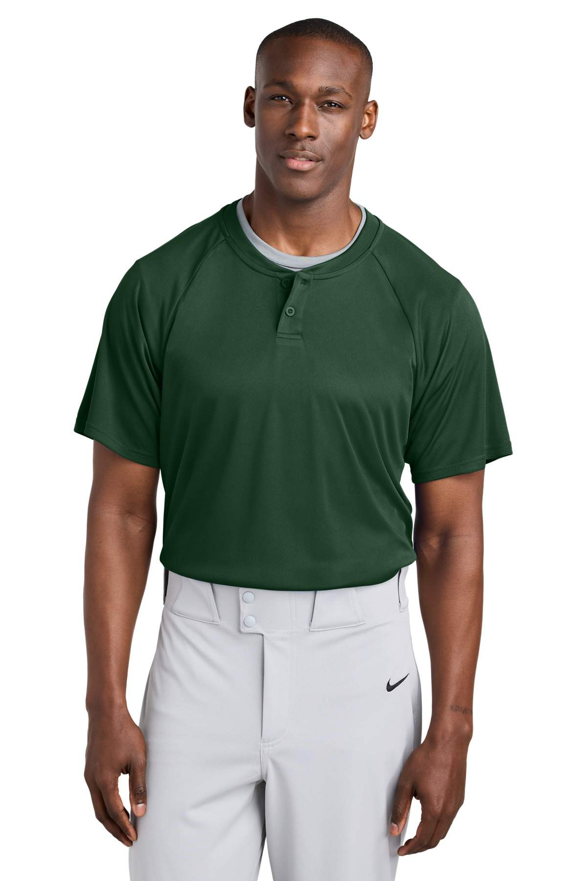 Sport-Tek ® PosiCharge ® Competitor ™ 2-Button Henley ST359 - Forest Green