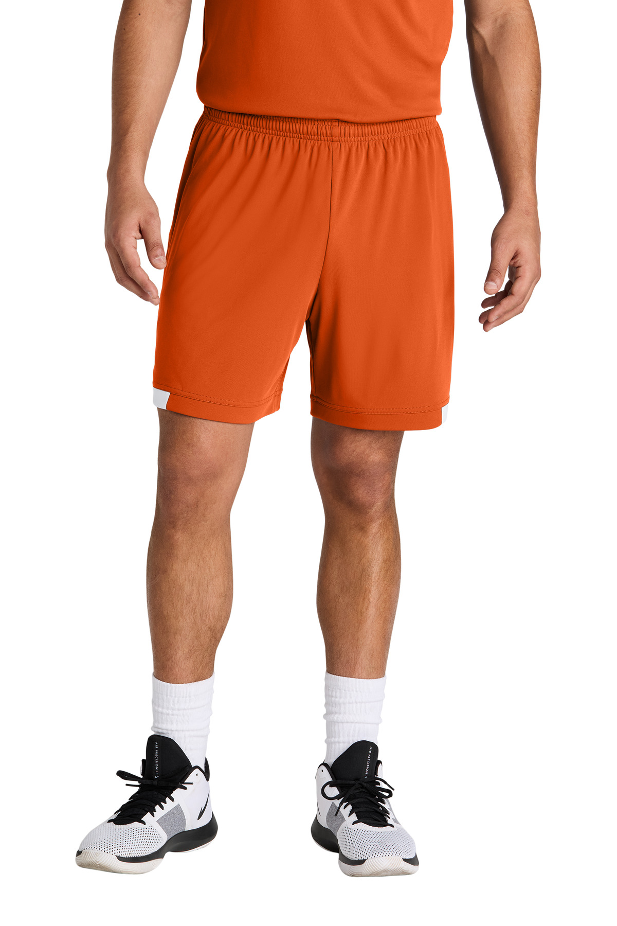 Sport-Tek Sport-Tek Club 7 Short ST442 in Deep Orange/ White