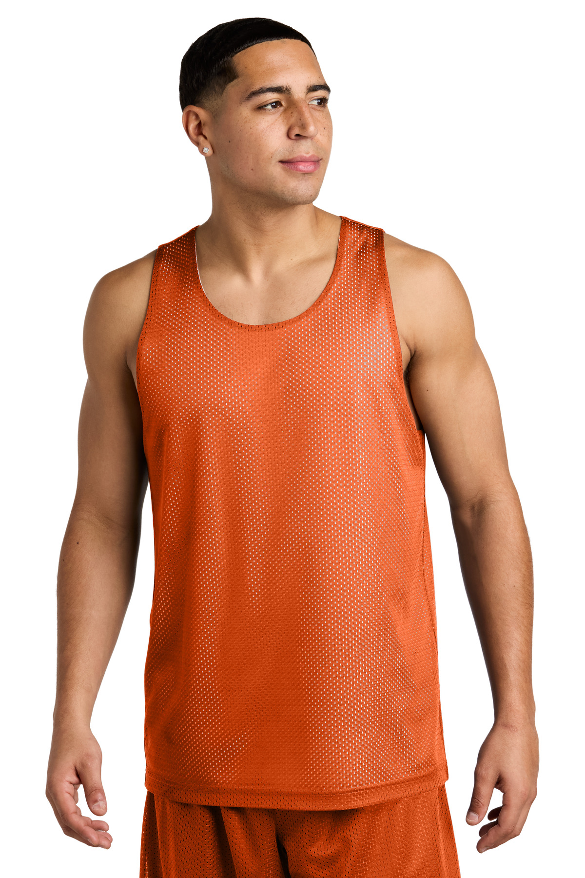 Sport-Tek ® PosiCharge ® Reversible Mesh Tank ST5000 - Deep Orange/ White