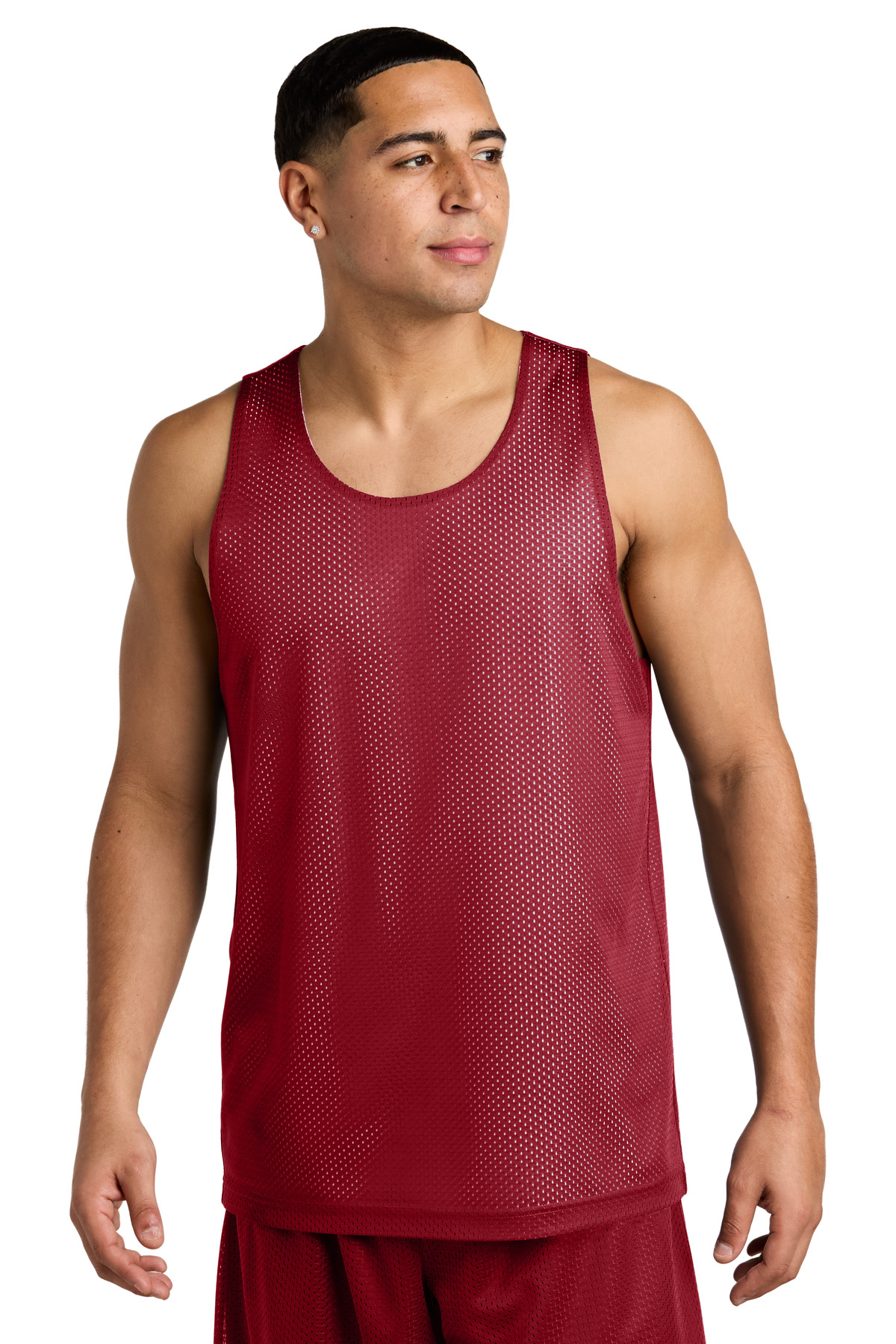 Sport-Tek ® PosiCharge ® Reversible Mesh Tank ST5000 - Deep Red/ White