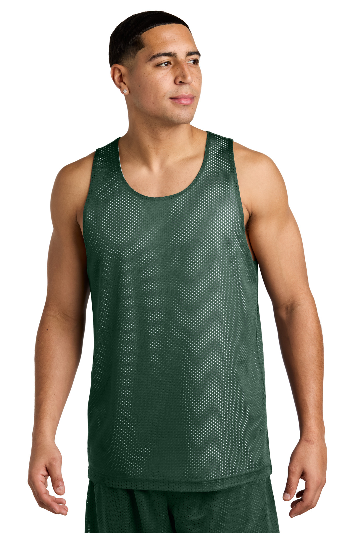 Sport-Tek ® PosiCharge ® Reversible Mesh Tank ST5000 - Forest Green/ White
