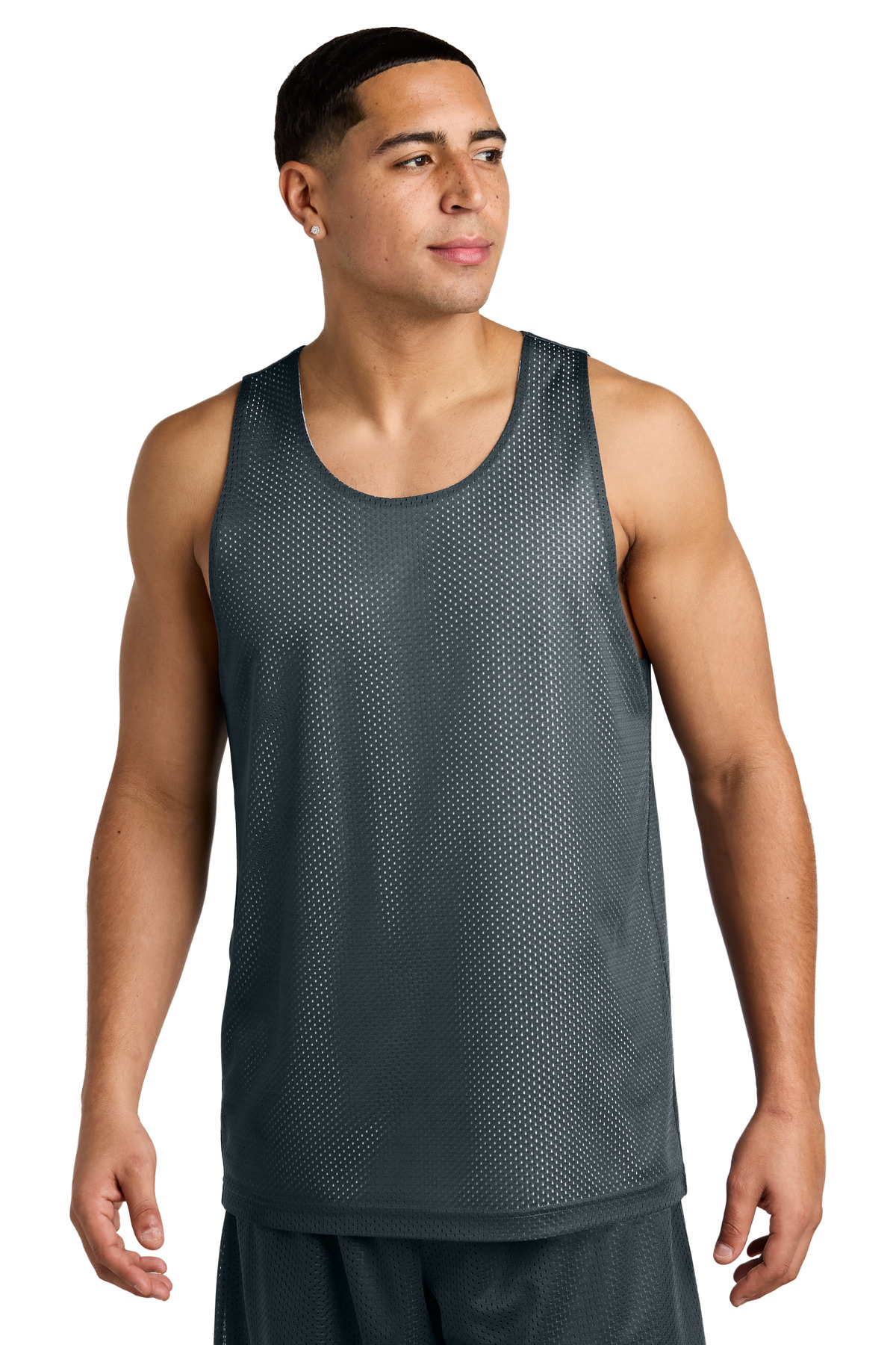 Sport-Tek ® PosiCharge ® Reversible Mesh Tank ST5000 - Iron Grey/ White