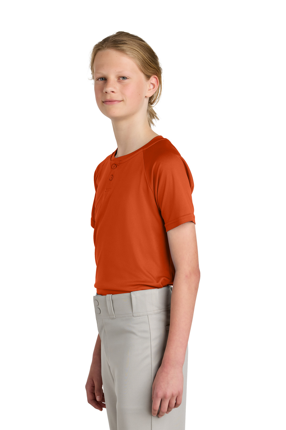 Sport-Tek Youth PosiCharge Competitor 2-Button Henley YST359