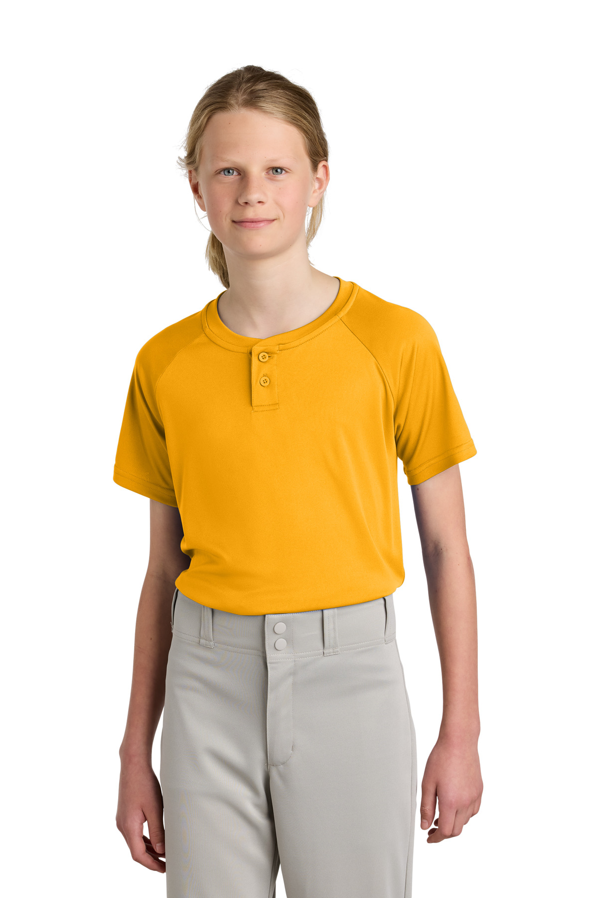 Sport-Tek ® Youth PosiCharge ® Competitor ™ 2-Button Henley YST359 - Gold