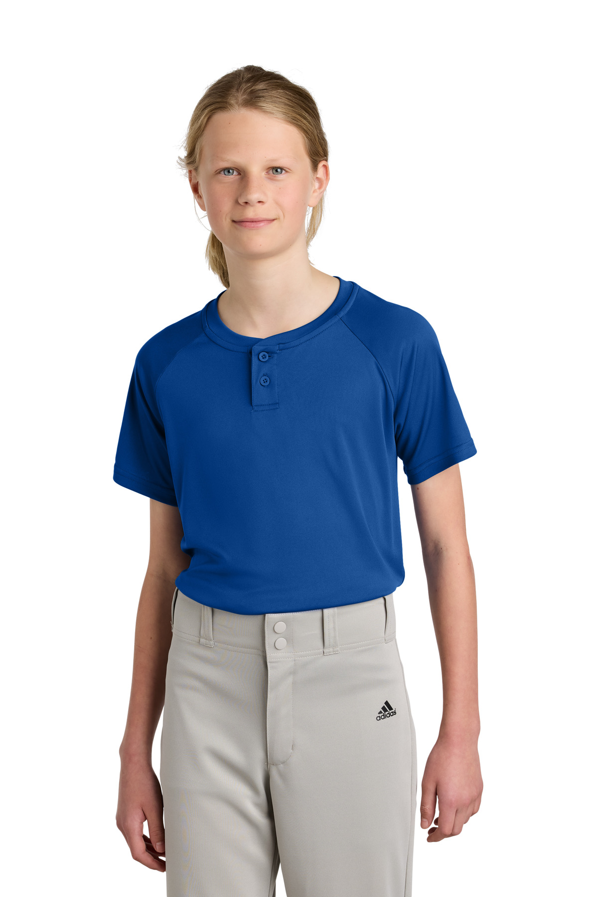 Sport-Tek Youth PosiCharge Competitor 2-Button Henley YST359