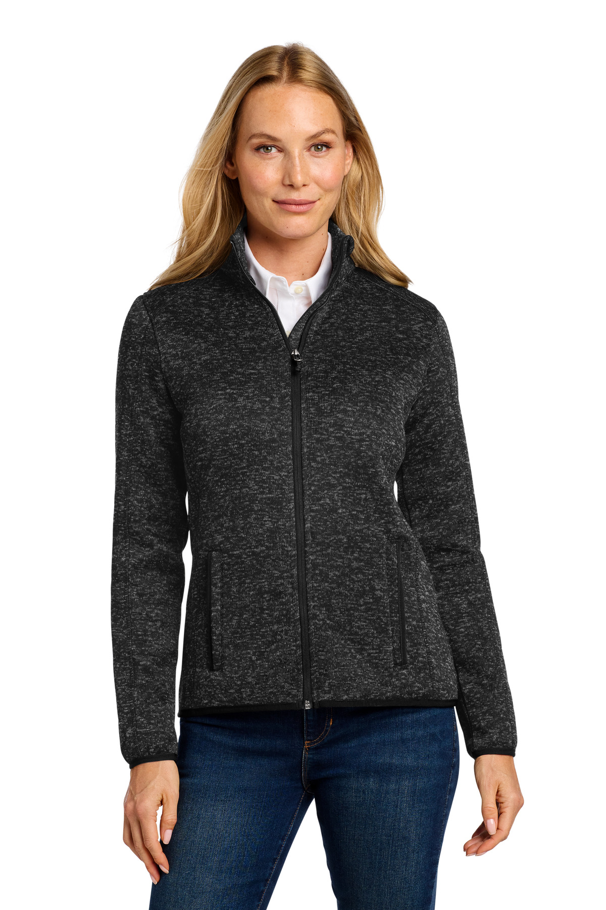 Port Authority Women‘s Sweater Fleece Jacket-Port Authority