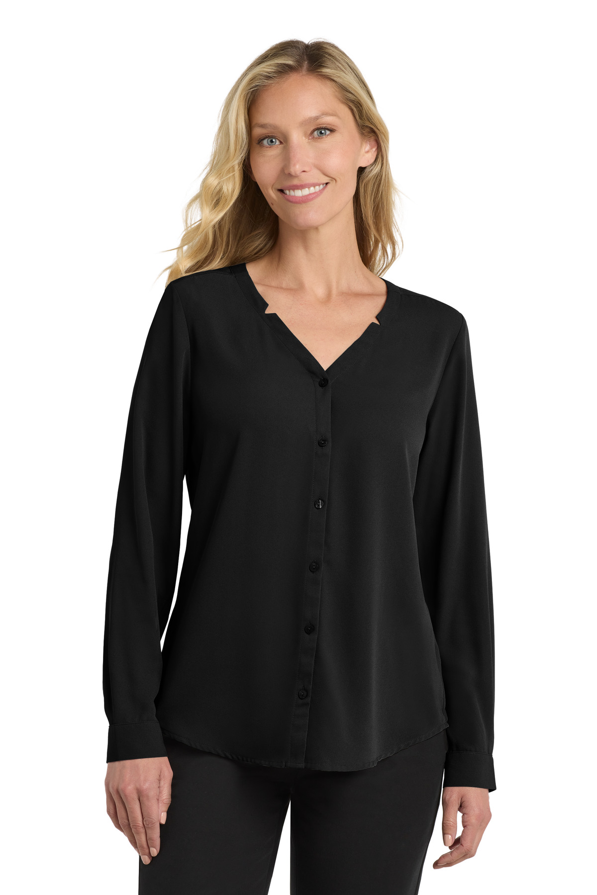 Port Authority Women&#39;s Long Sleeve Button&#45;Front Blouse-Port Authority