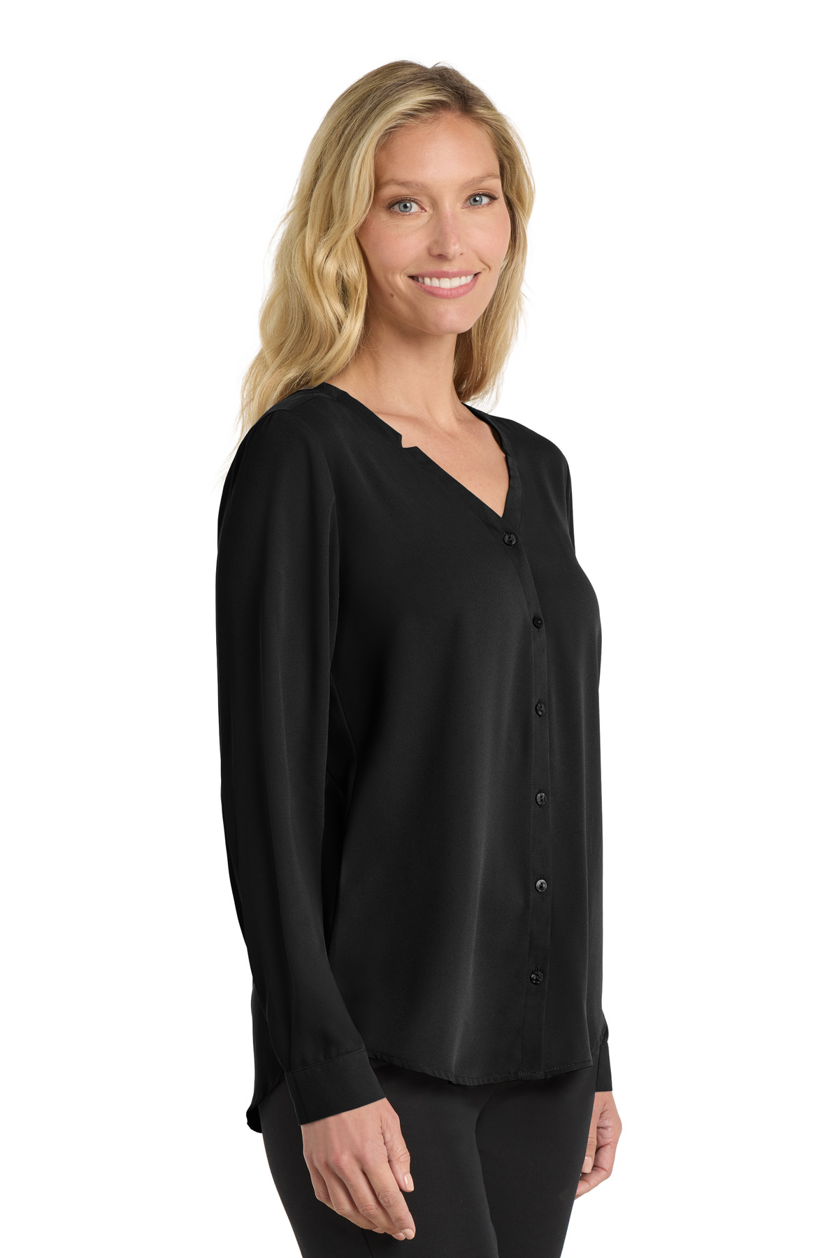 Port Authority Women's Long Sleeve Button-Front Blouse. LW700