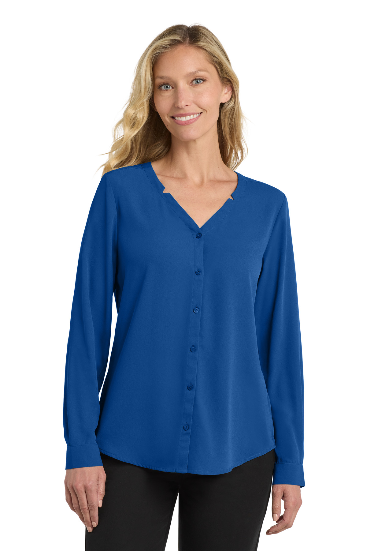 Port Authority Women's Long Sleeve Button-Front Blouse. LW700