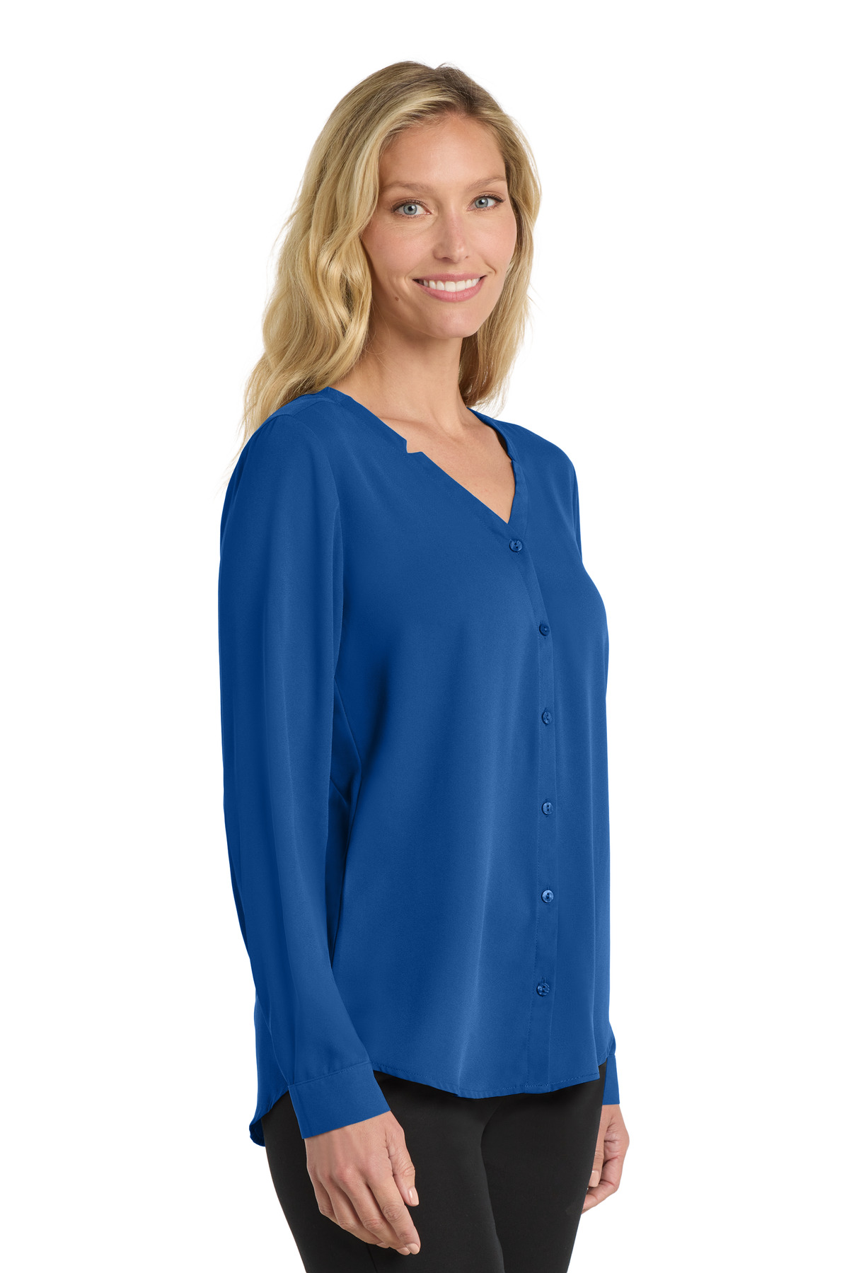 Port Authority Women's Long Sleeve Button-Front Blouse. LW700