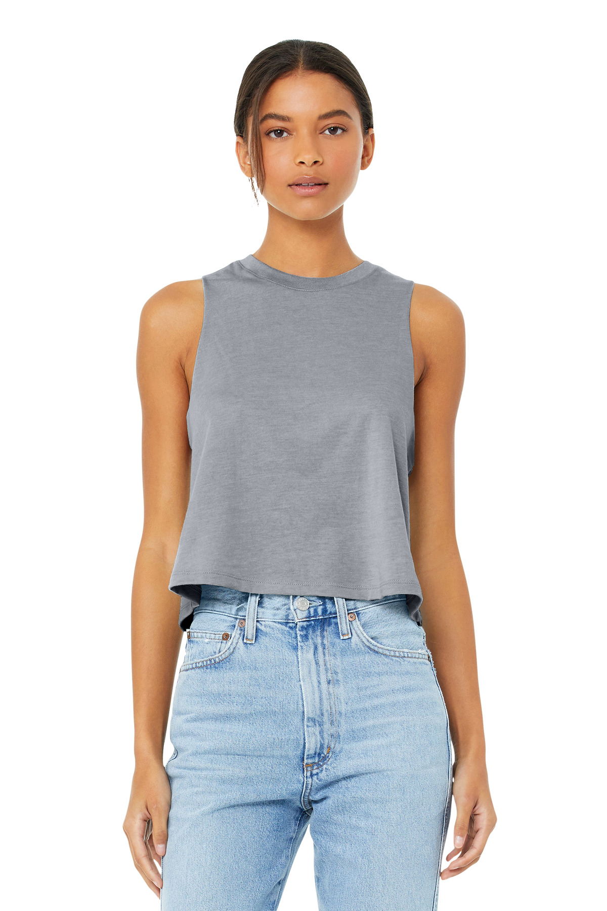 BELLA+CANVAS ® Women's Racerback Cropped Tank. BC6682 - Athletic Heather