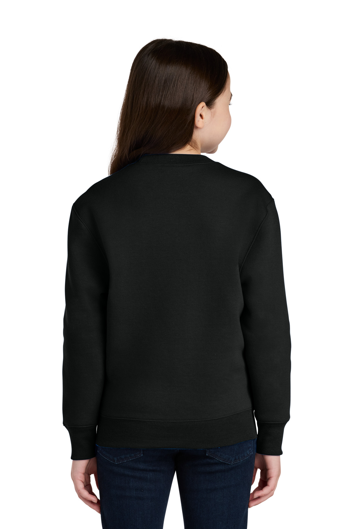 Port & Co Youth Core Fleece Crewneck Pocket Sweatshirt PC78YPKT