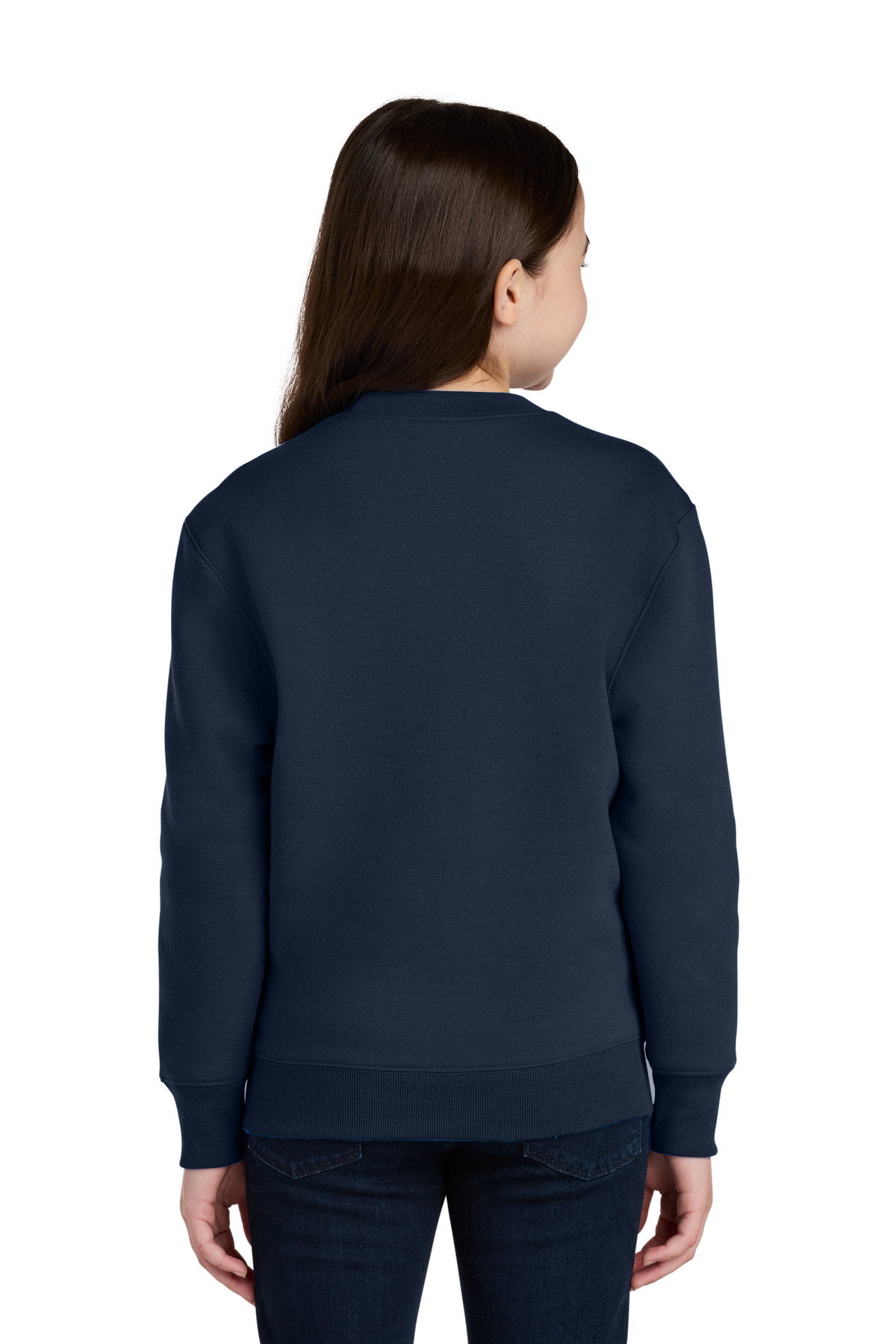 Port & Co Youth Core Fleece Crewneck Pocket Sweatshirt PC78YPKT