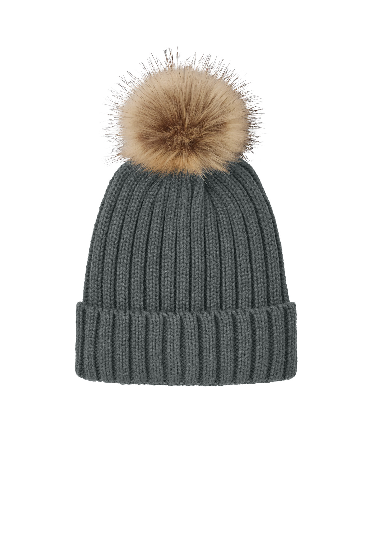 Port Authority ® Faux Fur Pom Beanie C990 - Image 2