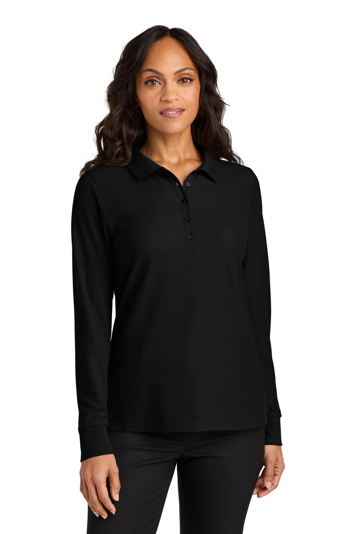 Port Authority ®  Women's Wearever Signature Pique Long Sleeve Polo LK200LS - Front Model