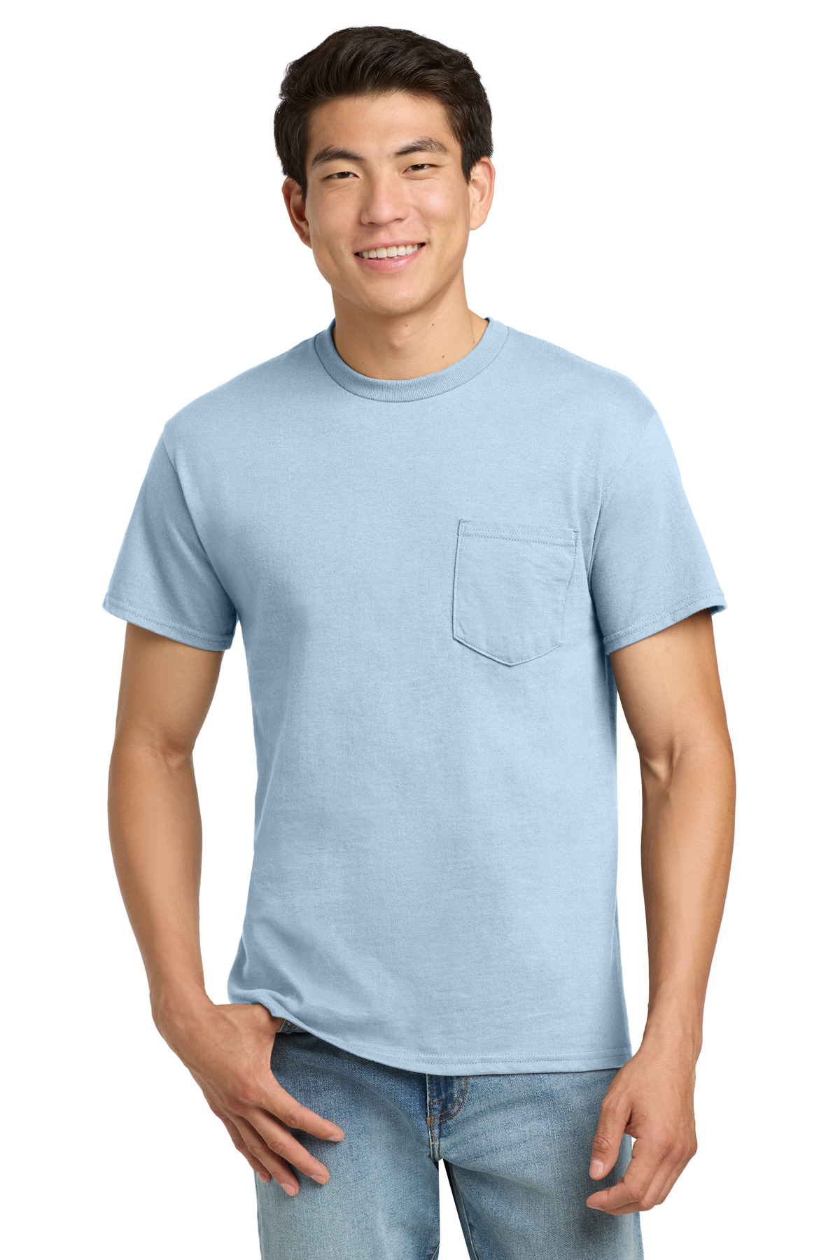 Gildan ® - Ultra Cotton ® 100% US Cotton T-Shirt with Pocket. 2300 - Light Blue