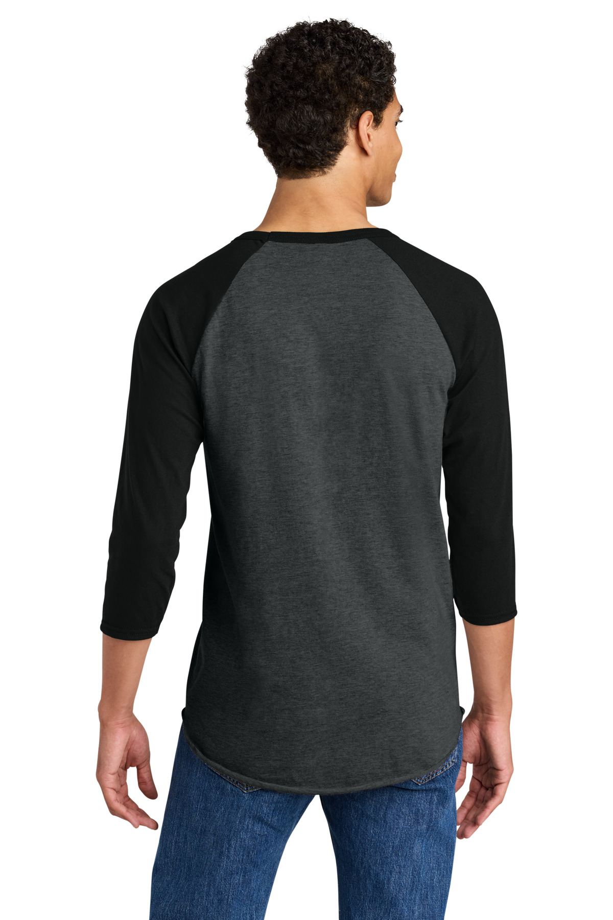 Jerzees Unisex Premium Blend Combed Ring Spun 3/4-Sleeve Raglan back view