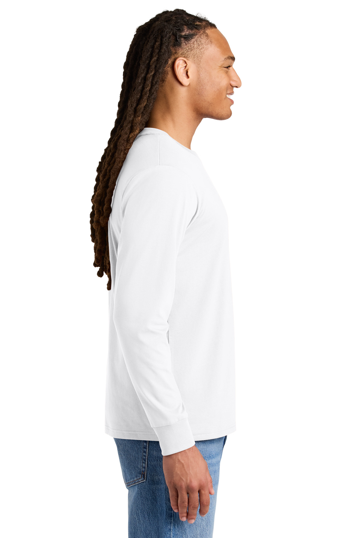 Stanley/Stella Unisex Creator 2.0 Long Sleeve Tee SXU022 in White — Left sleeve