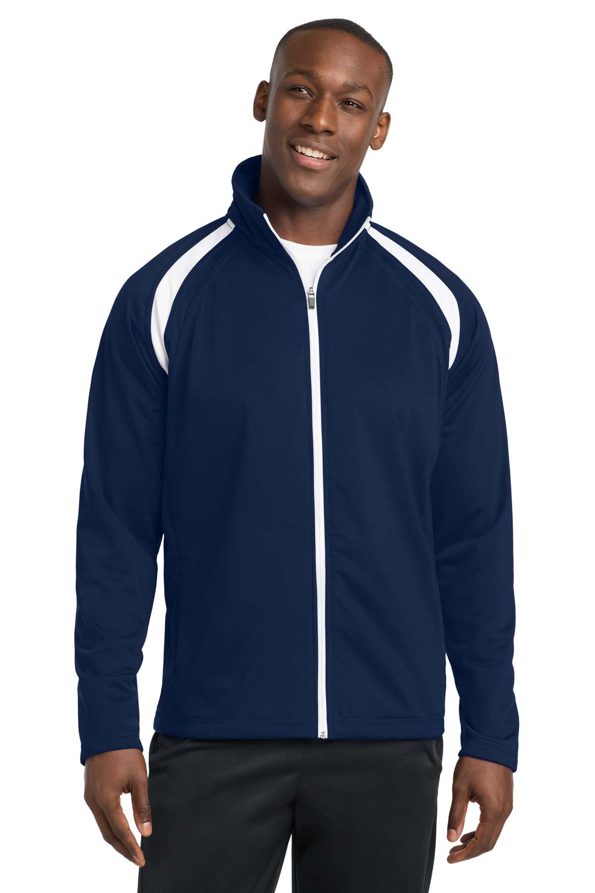 Sport-Tek ® Tricot Track Jacket. JST90 - True Navy/ White