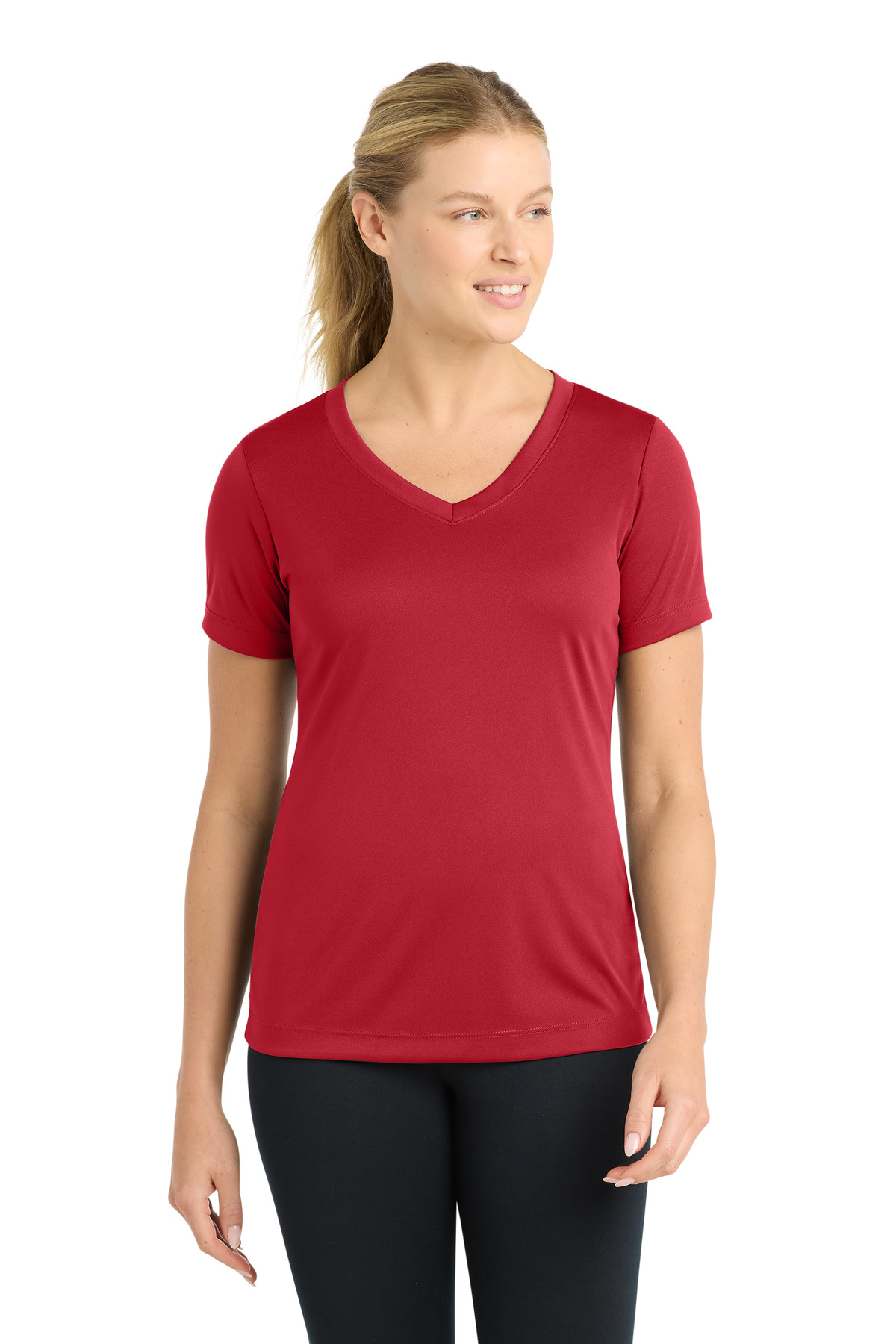 Sport-Tek ® Women's PosiCharge ® Competitor™ V-Neck Tee. LST353 - Deep Red