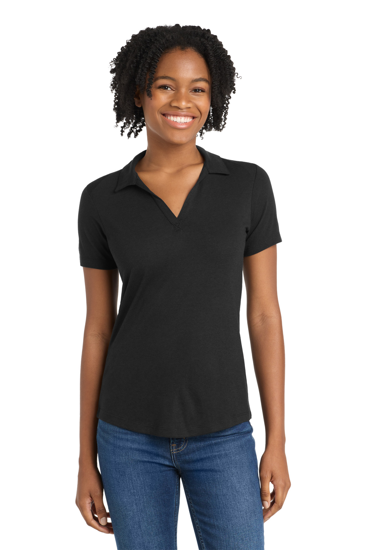 Sport-Tek  ®  Women's PosiCharge  ®  Tri-Blend Wicking Polo. LST405 - Front Model