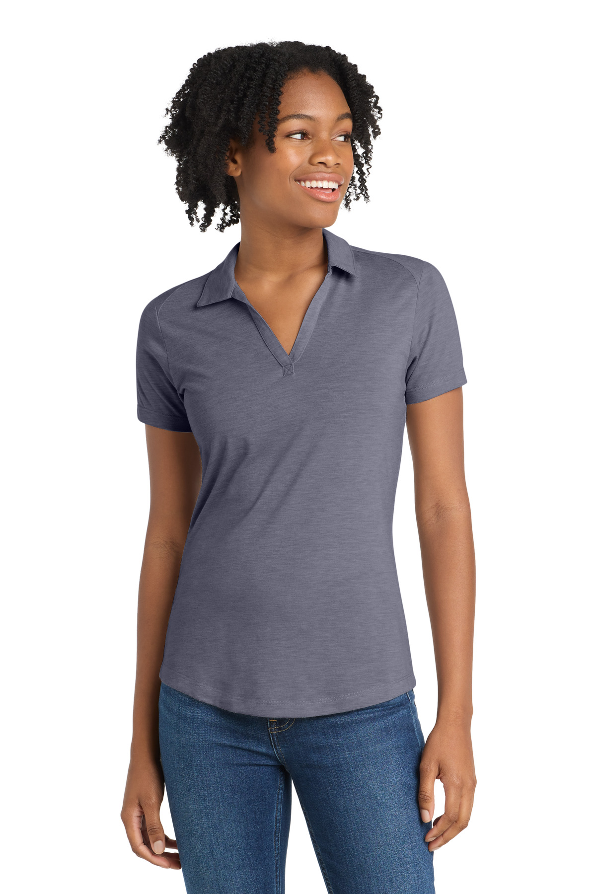 Sport-Tek Women's PosiCharge Tri-Blend Wicking Polo. LST405